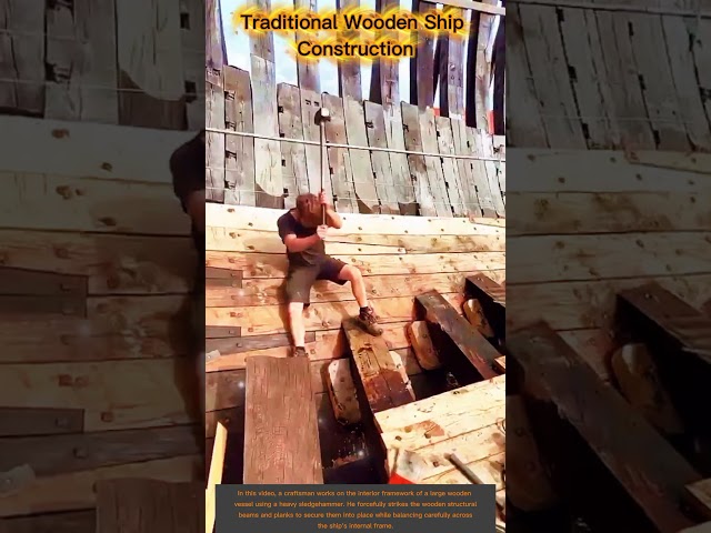 He Uses ONLY a Sledgehammer to Build a Giant Wooden Ship! 🤯