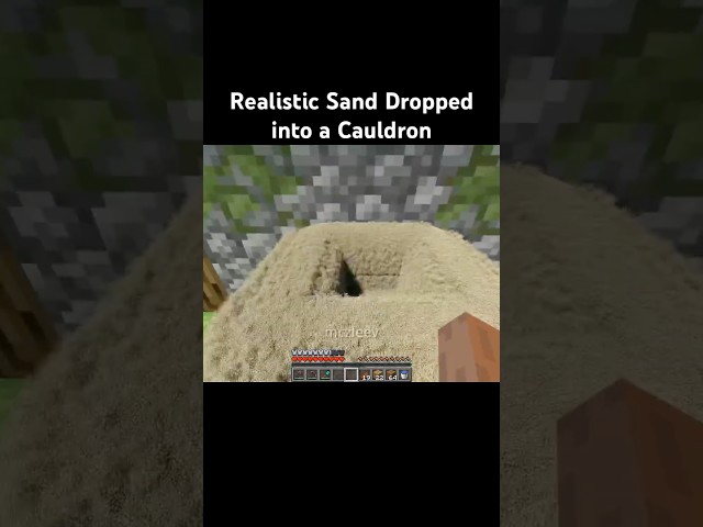 Realistic Sand Dropped into a Cauldron #rtx5090 #minecraft