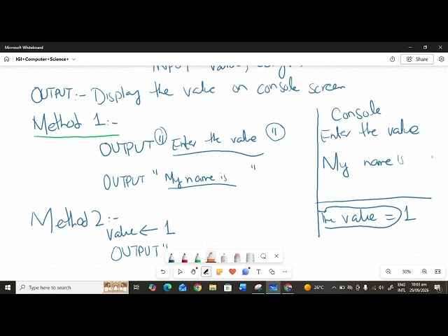 Pseudocode Input and Output, Area of Rectangle