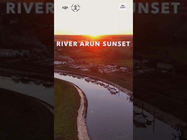 River Arun Sunset | Golden Moments at Ship & Anchor Marina #drone #aerialphotography