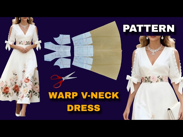 The Secret to a Perfect Wrap Dress Pattern | Elegant A-Line Dress Pattern Making