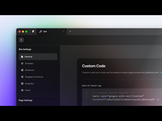 Adding Custom Code to a Page or your Entire Framer Site
