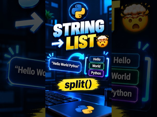 Python String Ko List Mein Convert Karo! 🤯 | split() Explained #shorts  #learnpython