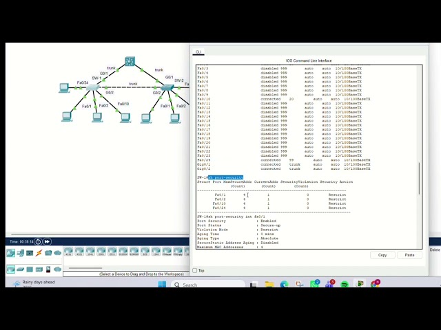 Lab 11.6.1 Switch Security Configuration | Nur Izzati Nazira 2023673506