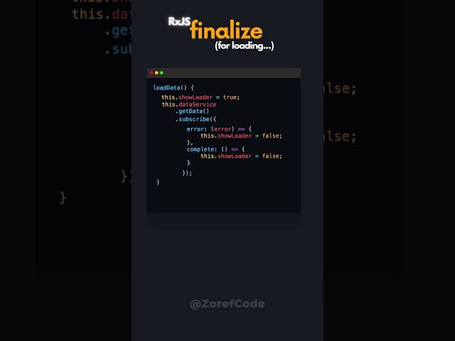 RxJS finalize for Loaders in Angular
