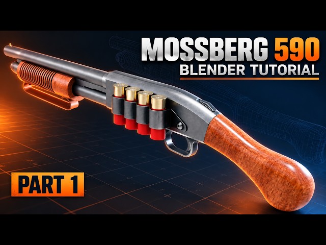 Low Poly Shotgun - Blender 3DCG Modeling Tutorial for Beginner