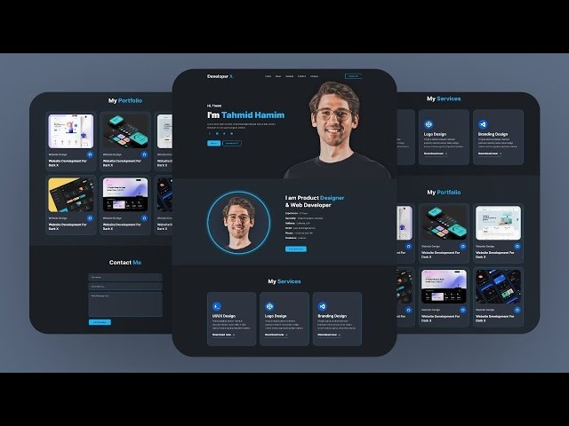 Responsive Portfolio website Design: HTML, CSS, and JS |Free Source Code | Project for Beginners
