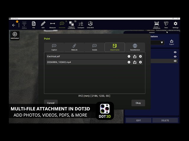 Multi-File Attachment in Dot3D | Attach photos, videos, PDFs, and more