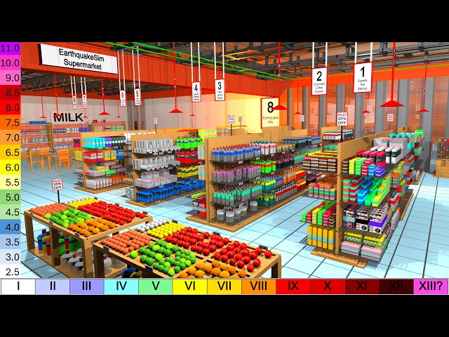 3D Supermarket: 12 Earthquake Levels!