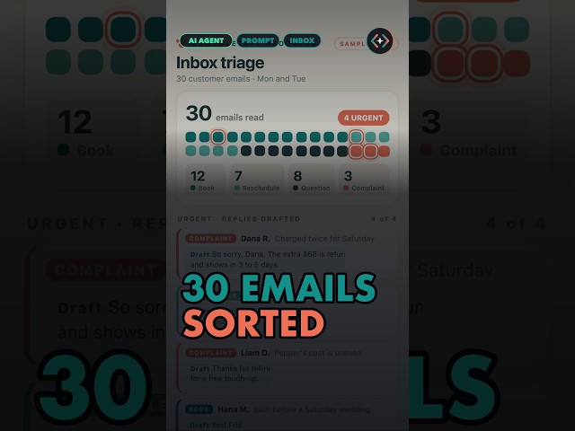 30 customer emails, one prompt, inbox sorted in seconds