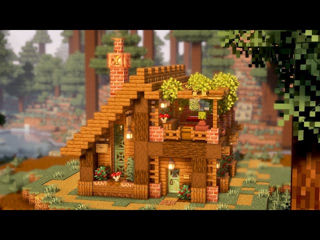 Minecraft: How To Build an Unique Forest Cabin | Easy Relaxing Tutorial