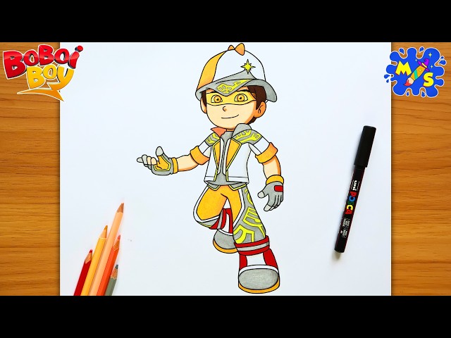 How to Draw BoBoiBoy Solar EASILY! ⚡ Step-by-Step Tutorial