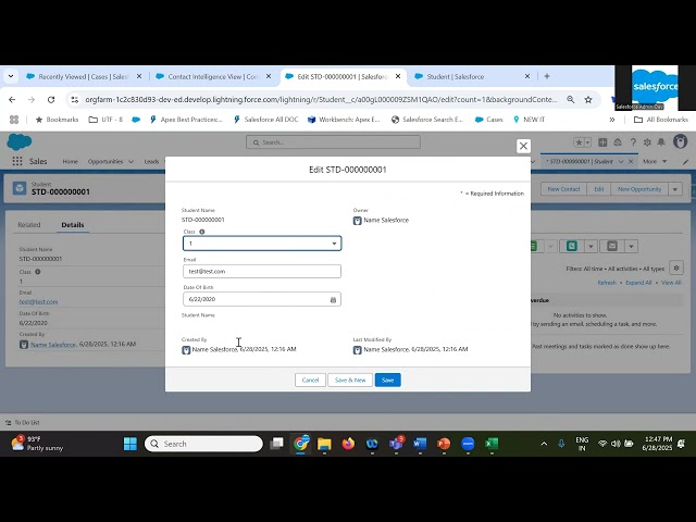 5.2 Standard & Custom Objects, Tabs, and App Configuration in Salesforce 