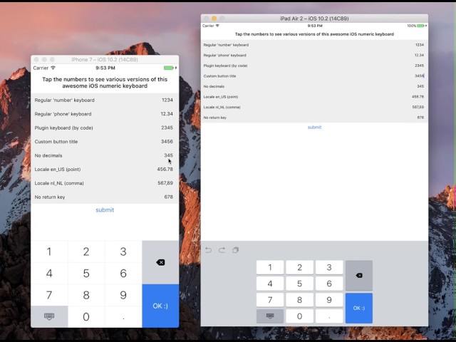 NativeScript Numeric Keyboard