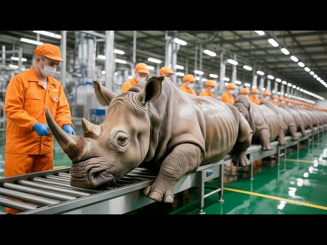 Inside the Secret Rhino Factory: Processing the World’s Toughest Skin ( Factory Full Process)
