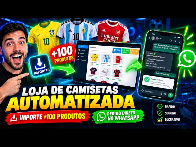 DESCUBRA COMO CRIAR SUA PRÓPRIA LOJA DE CAMISETAS DE FUTEBOL COM CATÁLOGO AUTOMATIZADO! ⚽👕