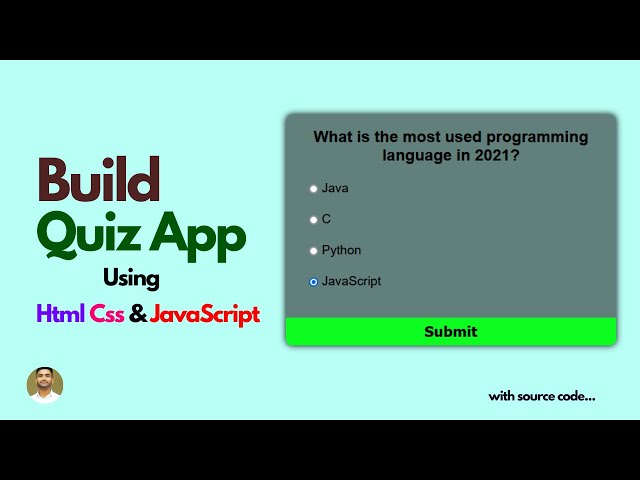 Quiz App JavaScript | Quiz App Html CSS & JavaScript | Quiz App JavaScript With Source Code