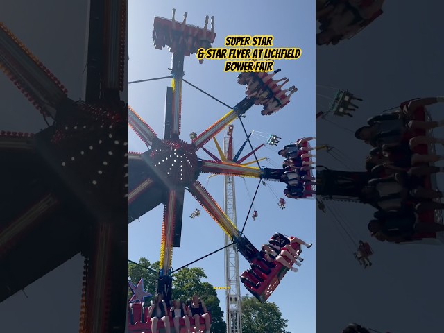 TWO STARS in the sun, one is Super and the other is a Flyer 😜⭐️ #funfair #thrillride #shorts