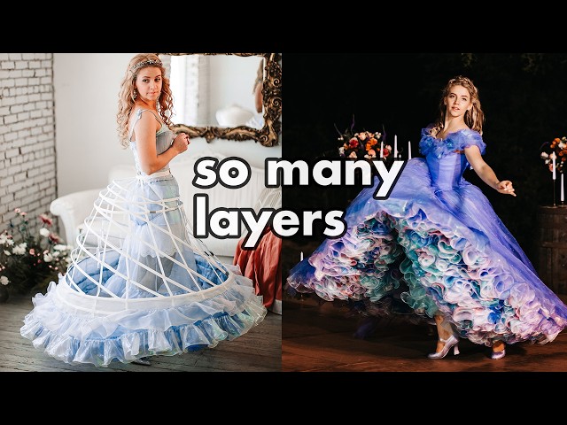 Getting dressed in Cinderella's Iconic ballgown (I made the dress)