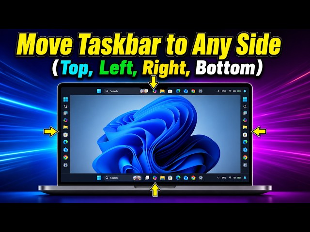 How to Easily Move Windows 11 Taskbar to Any Side (Top, Left, Right, Bottom)