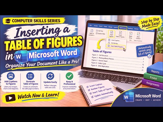 STOP TYPING PAGE NUMBERS! HOW TO INSERT AN AUTOMATIC TABLE OF FIGURES IN WORD