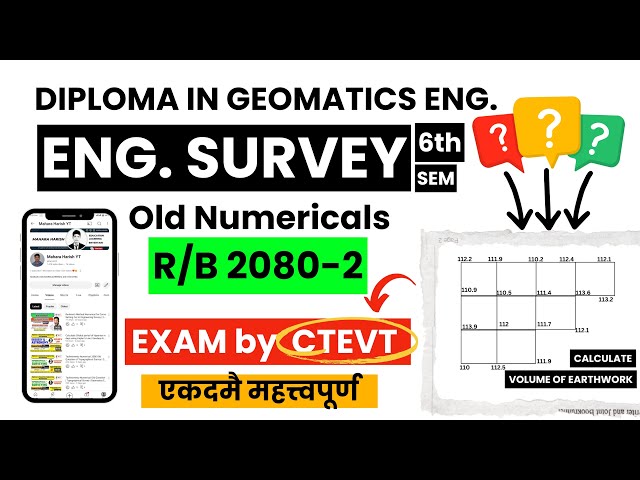 How to calculate Volume of Earthwork using Spot Levels-Engineering Survey Old Numerical-Part 2