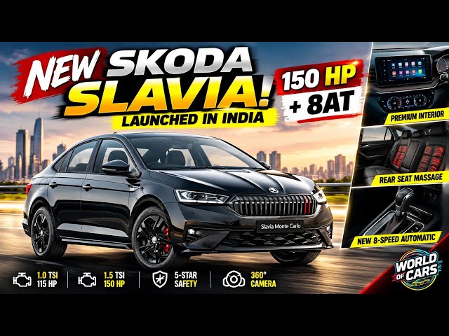 New Škoda Slavia 2026 Launched in India! 🔥 New Features, 150HP Engine & 8-Speed Automatic
