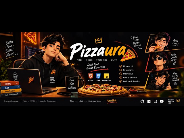 I Built a Modern Pizza Website with HTML, CSS & JavaScript 🍕🔥 | Pizzaura | @Bedimcode