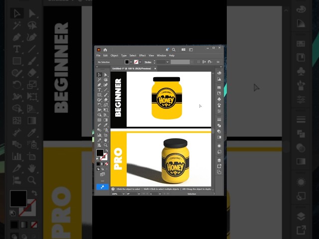 Adobe Illustrator 3D Tutorial How to Draw a 3D Jar of Honey Like a PRO#illustratortutorial #shorts
