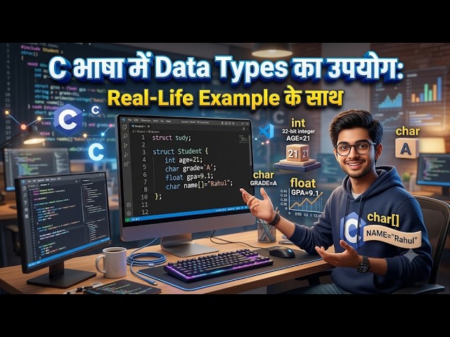 7.6) C भाषा में Data Types का उपयोग: Real-Life Example के साथ