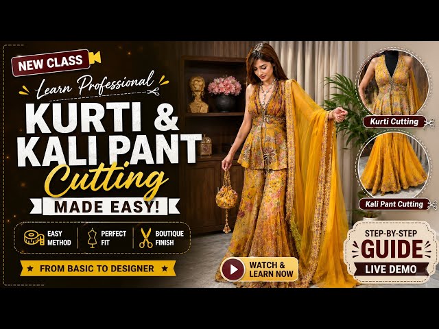 ट्रेंडिंग डिज़ाइनर कुर्ती और कली पैंट की फुल कटिंग #Live Class Nidhi fashion shashi #viral #youtube