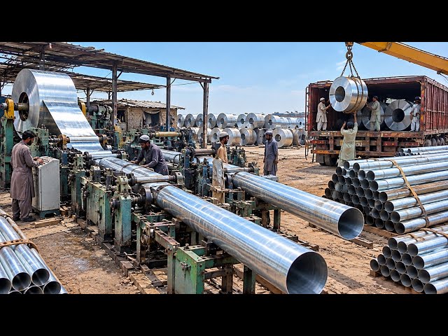 From Steel Sheet to Pipe | Amazing Industrial Pipe Manufacturing Process