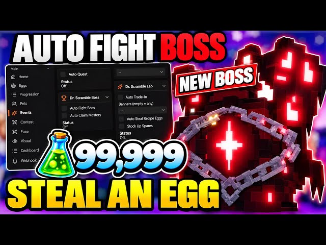 [BEST🔥] Steal An Egg Script - AUTO FIGHT BOSS, NEW BOSS, NEW EVENT, NEW UPDATE, AUTO CLAIM MASTERY