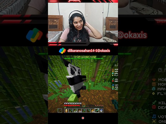 Mining in caves and a cute Panda in Bamboo Jungle is Awesome in Minecraft Game #minecraft #game