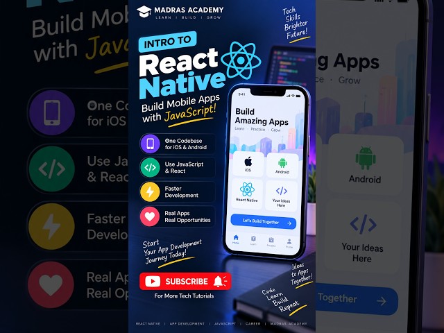 Build Android & iOS Apps with React Native! 🚀 #shorts