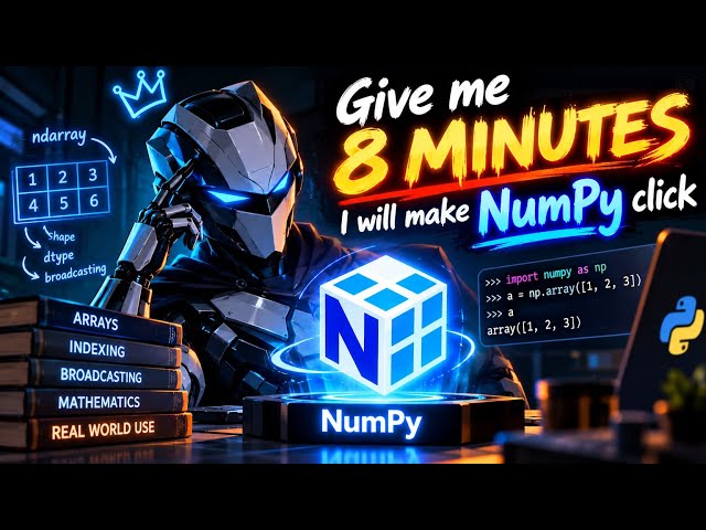 Give Me 8 Minutes — I’ll Make NumPy Click! 🐍⚡ | NumPy for Beginners