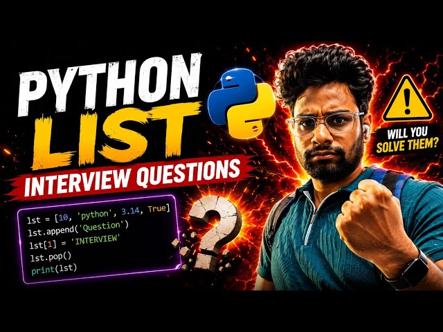 Python List Interview Questions 🔥 | Most Asked Coding Questions 🤯 | Don’t Skip ❌