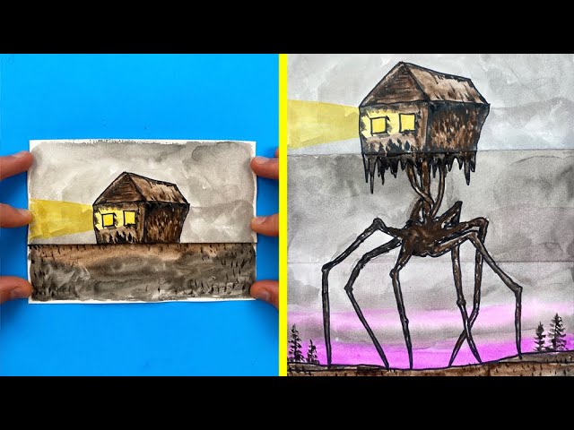 How to Draw House Head Folding Surprise / Trevor Henderson's Paper Craft