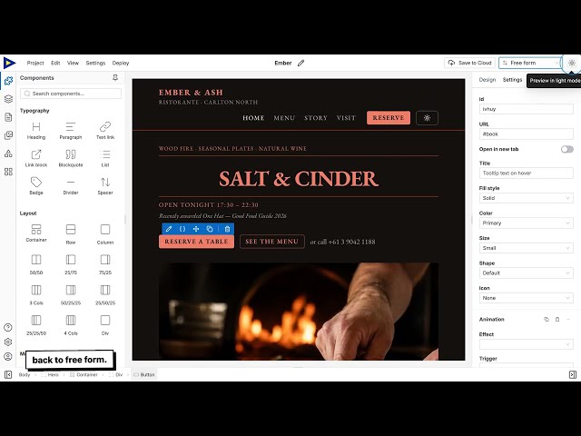 Build a website visually – demo in 30 seconds | Swebsy