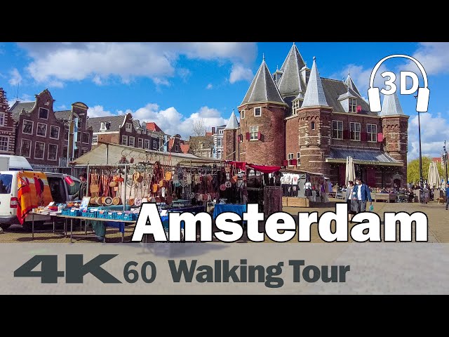 Amsterdam Old Town ⛅ | The Wallen, Nieuwmarkt   | Netherlands | 4K60 Walking Tour | Binaural Audio