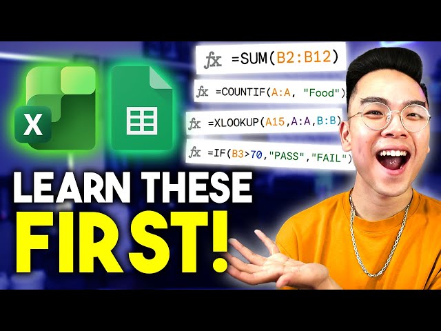 New to Sheets or Excel? LEARN THESE 10 FORMULAS FIRST!
