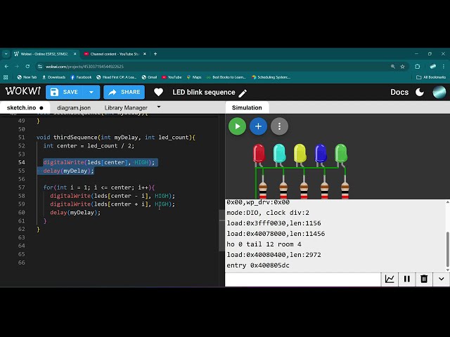 WOKWI Part7 - LED Sequence LED Wave Refactoring