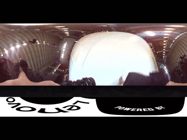 360 Camera view walking down the runway at Australian Fashion Week