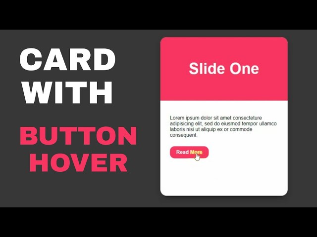 Card Design With Button Hover Effect Using HTML & CSS | HTML, CSS Projects