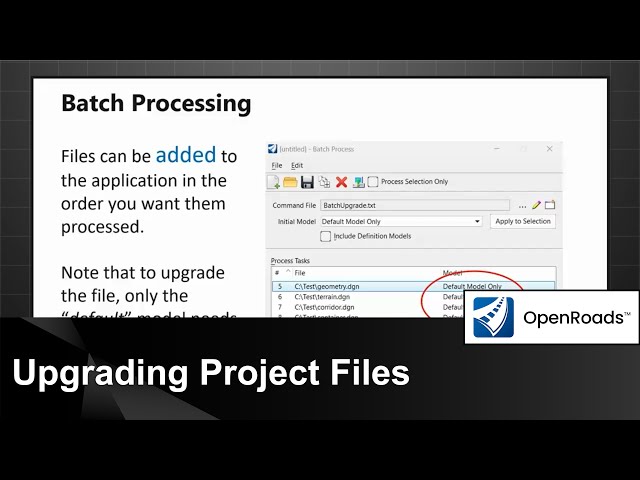 Staying Current with OpenRoads Designer 03: Upgrading Project Files