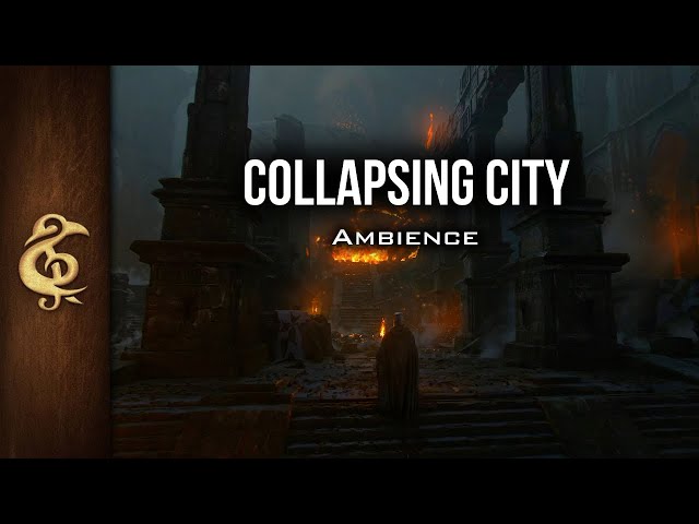 Collapsing City | Debris, Fire, Panic, Realistic RPG Ambience | 3 Hours