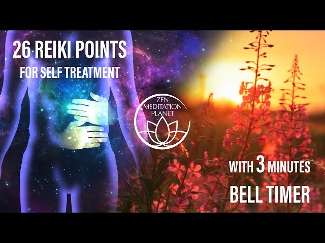 Guided Reiki Self Treatment Timer - Bell Alarm Every 3 minutes with 26 Hand Placements Animation