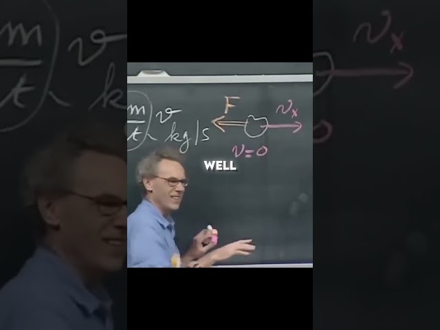 Walter Lewin illustrates rocket thrust