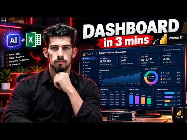 Create a Professional Excel Dashboard in Just 3 Minutes! 🚀 | AI + Excel