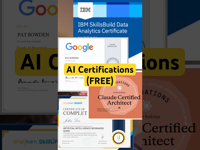 AI certifications free || free google certifications || tech certifications free #trending #viral